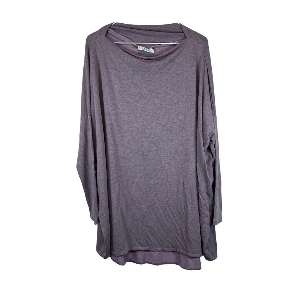 Bryn Walker Purple Bateau Neckline Long Sleeve Tunic Size Woman's Small